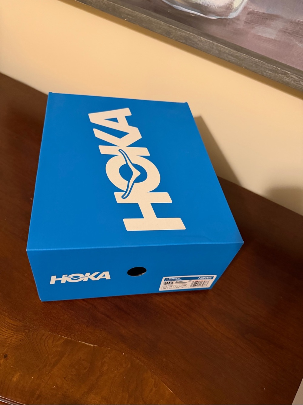 Hoka Bright Blue Shoe Storage Box with White Logo